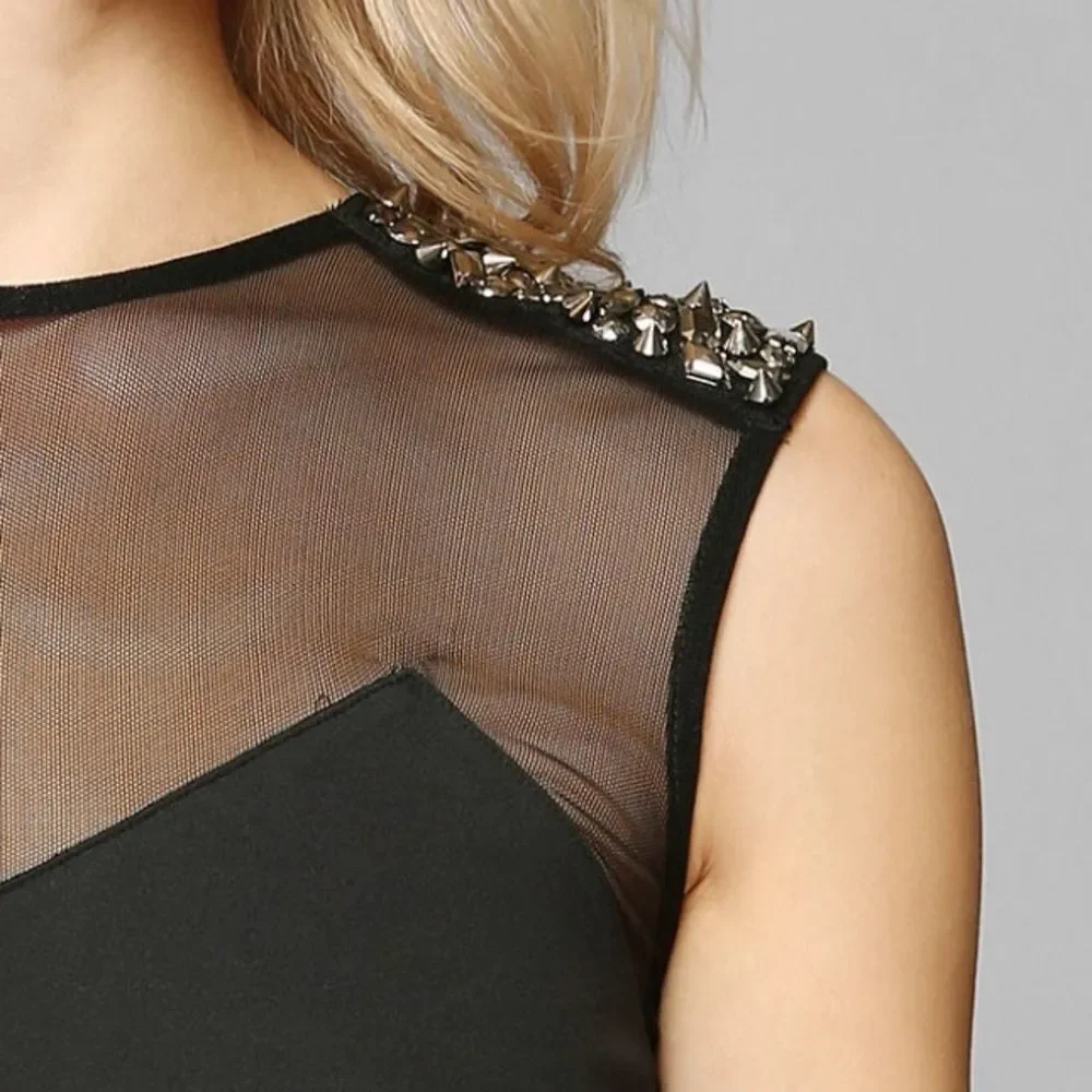 Urban Outfitters Embellished Bodycon Black Dress - Picture 3 of 7